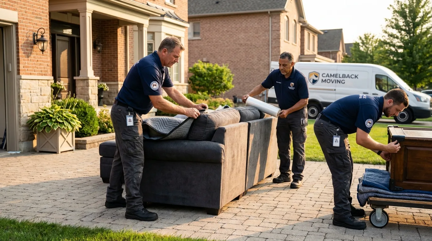 Large estate moving crew wrapping furniture in Honaker, VA