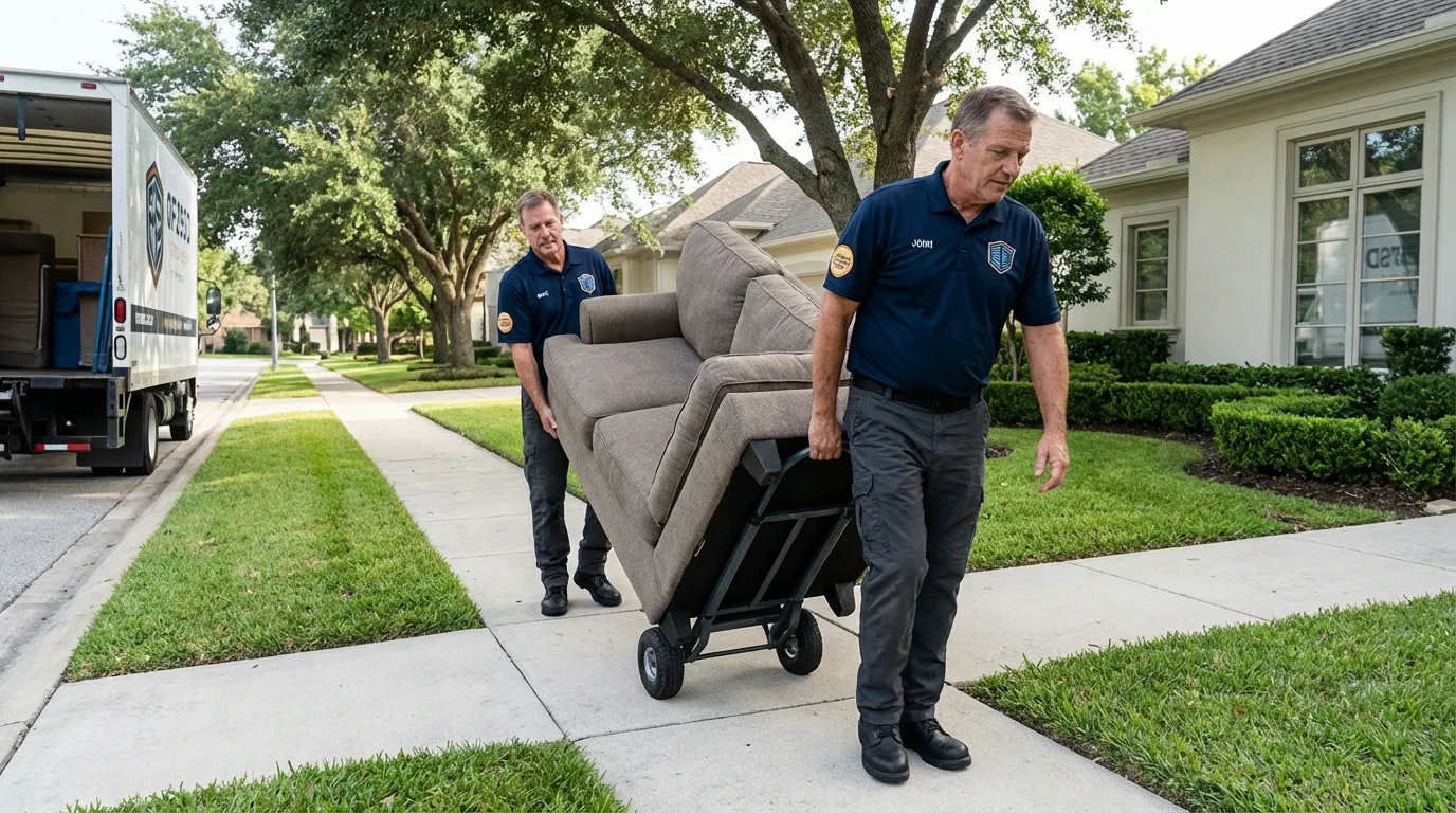 Local residential moving crew loading furniture in Honaker, VA