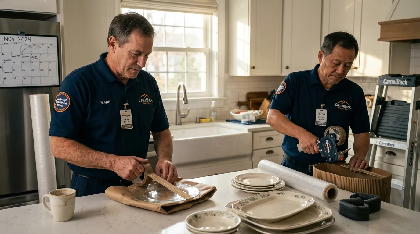 Professional crew packing kitchen dishware in Honaker, VA